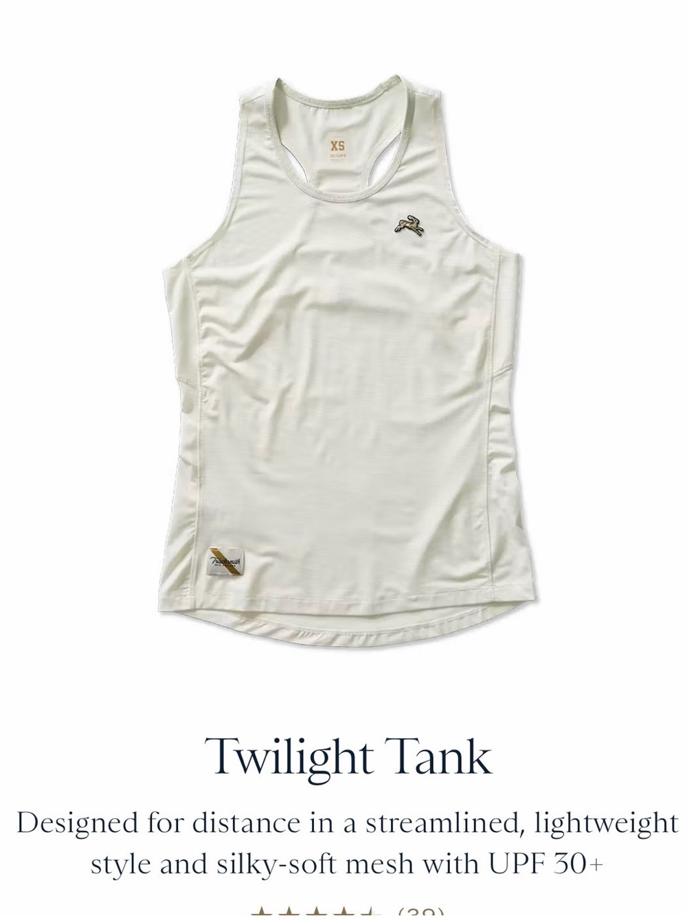 Tracksmith Twilight Tank - ivory